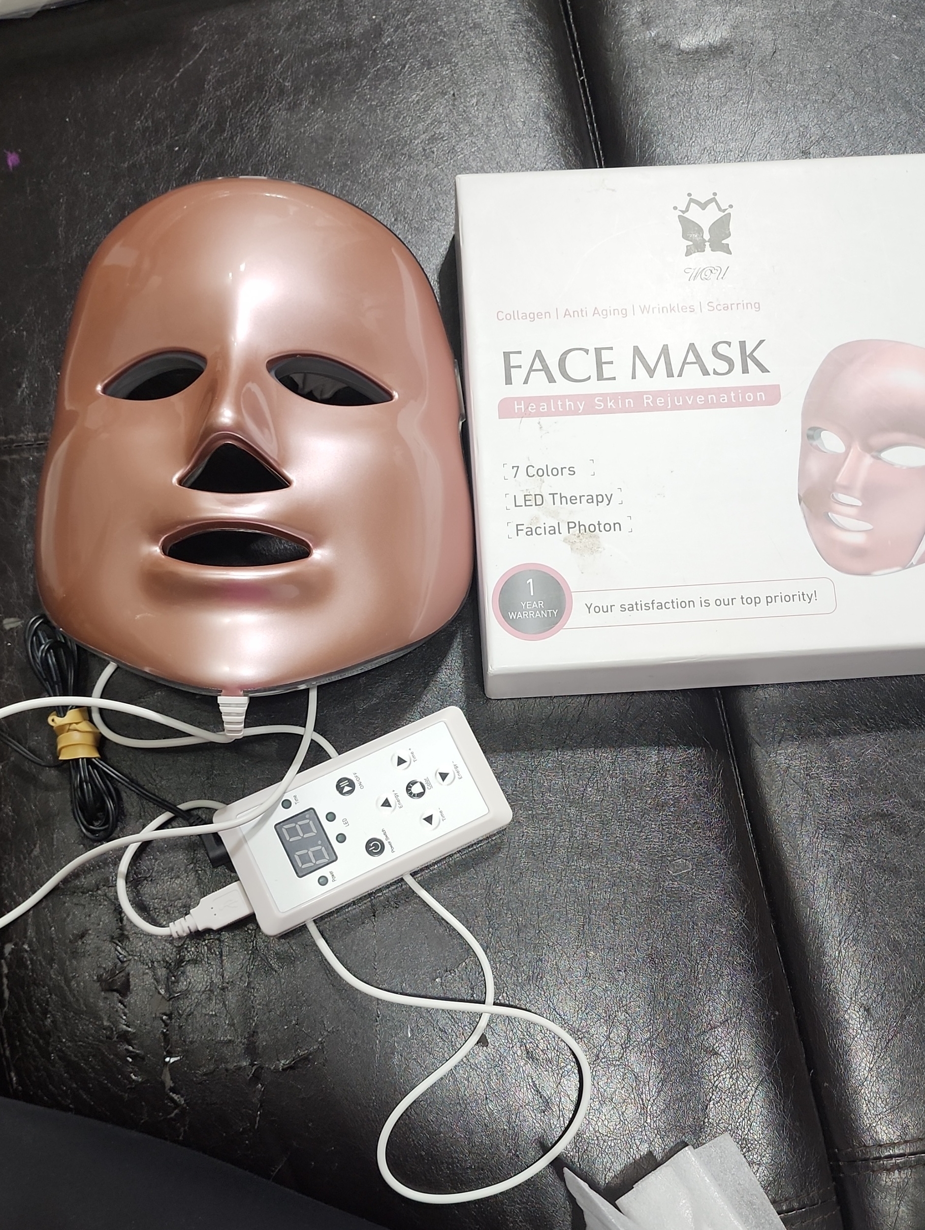 Led Facial Mask For Skin Rejuvenation - Rose Gold